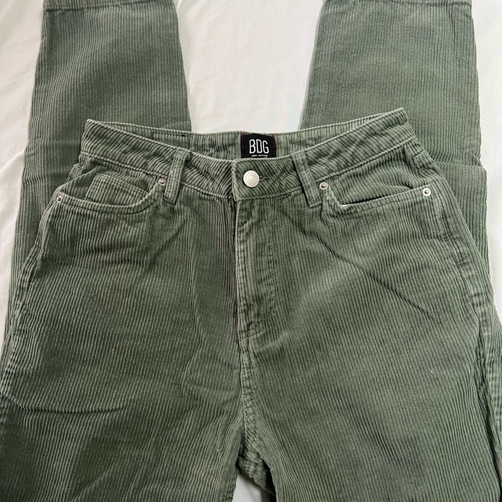 High waisted BDG green corduroy jeans!